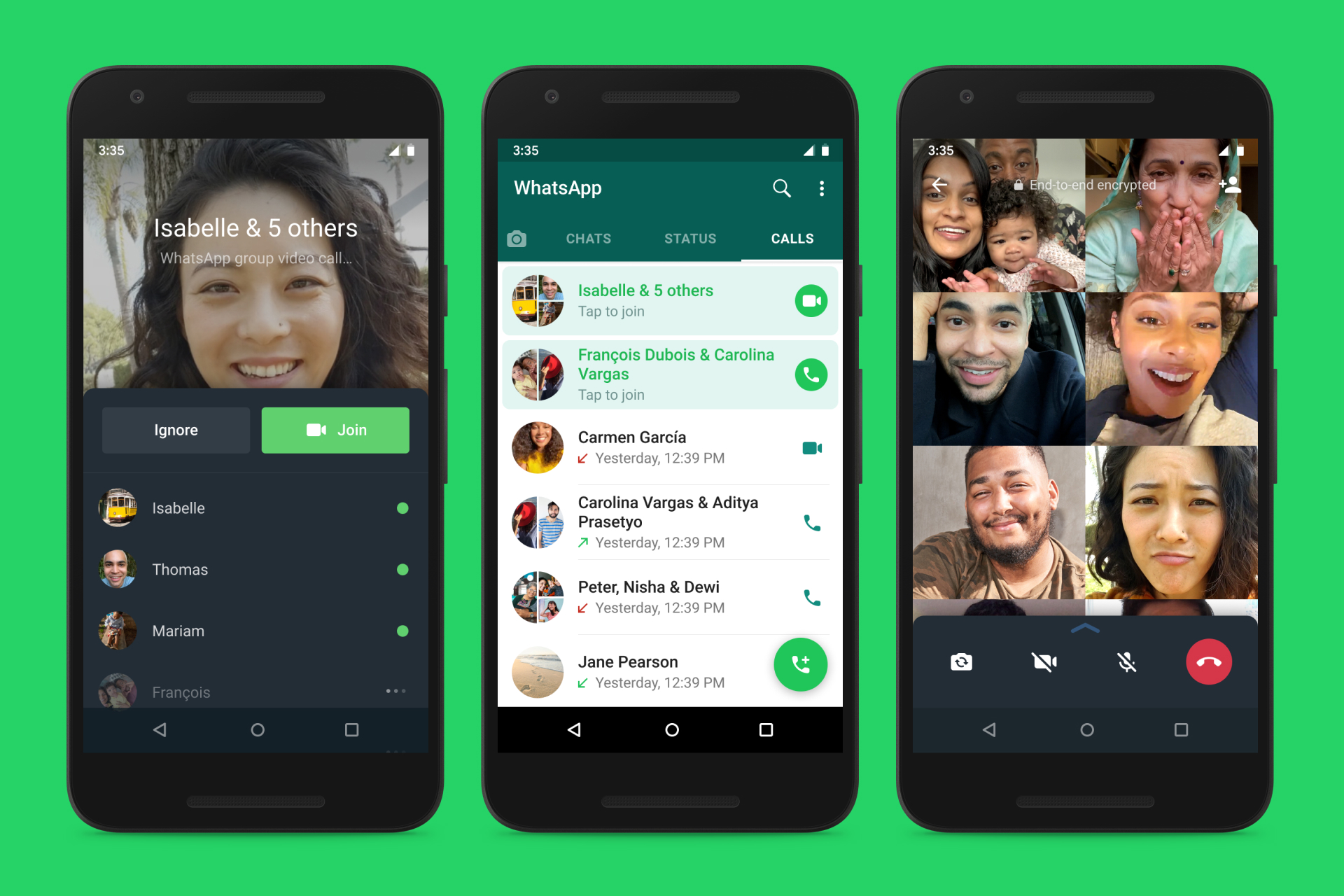 WhatsApp Joinable Group Calls screenshots